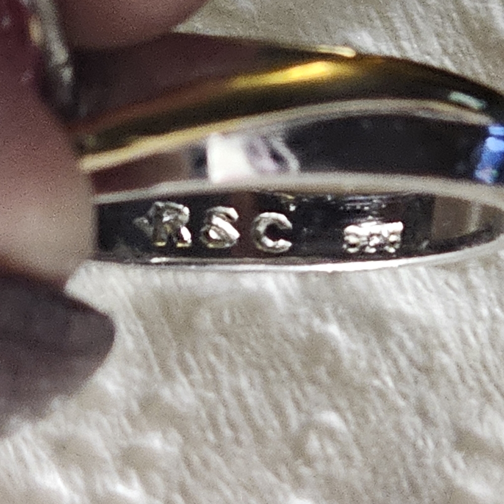 Vintage Engagement Ring Sterling Silver & Two-Tone Cut Clear CZ - Picture 6 of 6